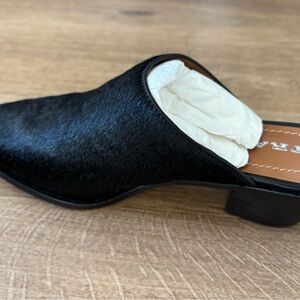 Trask Black Leather Mules